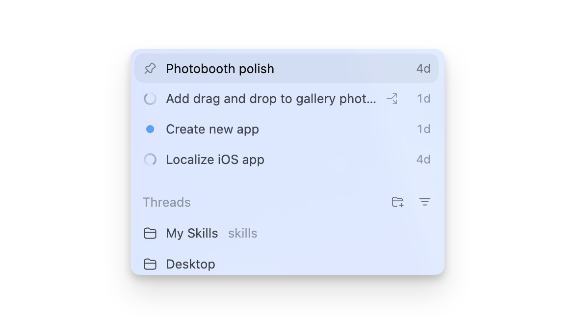 ChatGPTデスクトップアプリのProjectとチャット画面