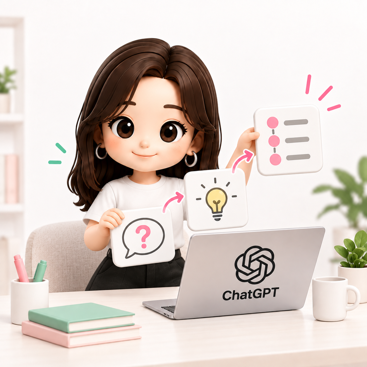 ノートパソコンを持つ、うみのキャラクター